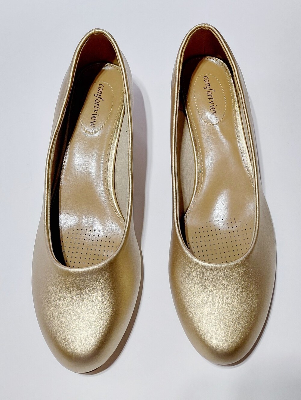 COMFORTVIEW Women’s Vida   Gold Slip On Pumps Size 10W